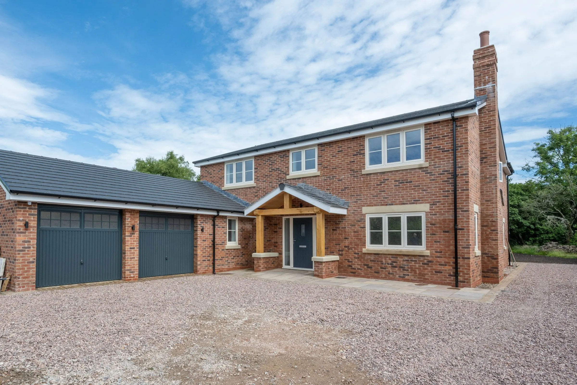 Beech House, a four-bedroom detached new build in Wrightington, with an oak porch and double garage